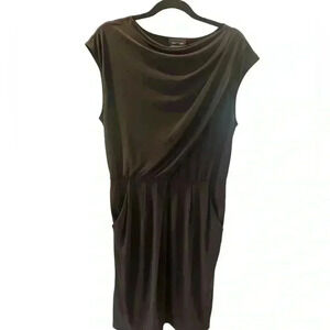 Max and Cleo little black dress with draping and pockets. Size: Medium.